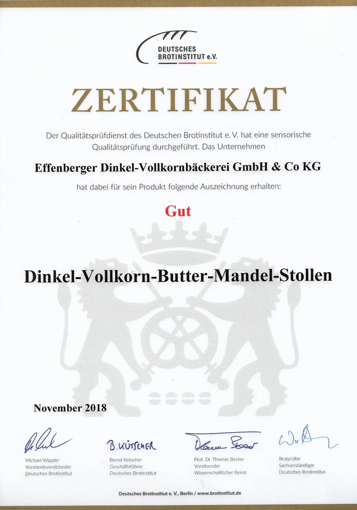 Brotinstitut-Zertifikat